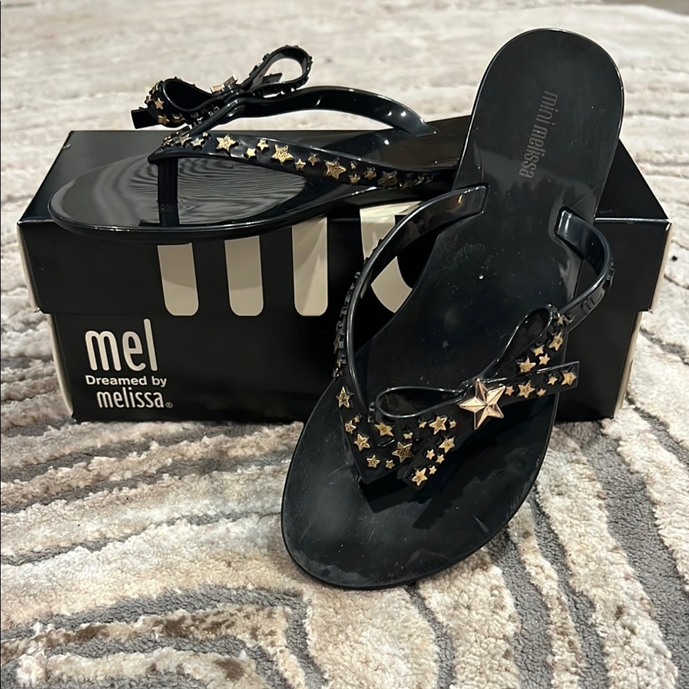 Melissa Black Star Sandals size 3